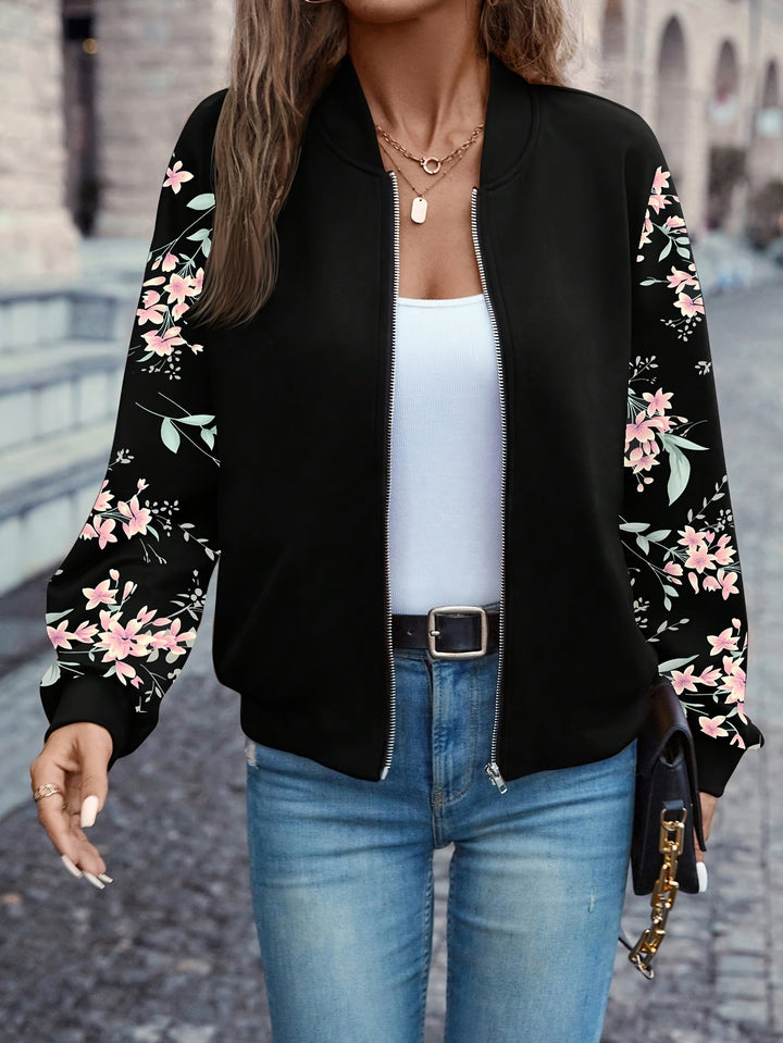 Thea - Trendy Floral Print Jacket