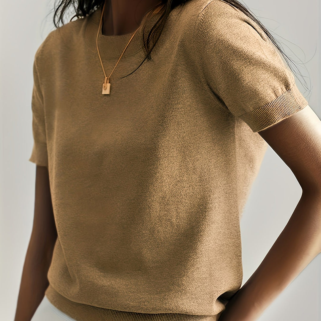 Harriet | Fine Knit Short Sleeve Sweater