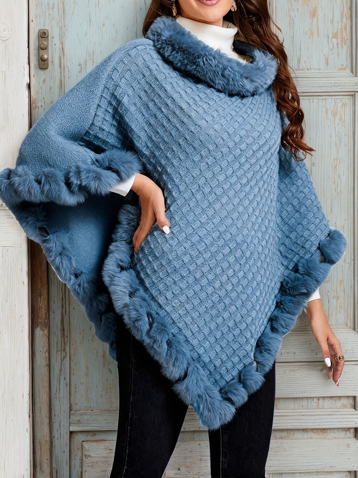 Willow | Cozy Fur-Trimmed Poncho