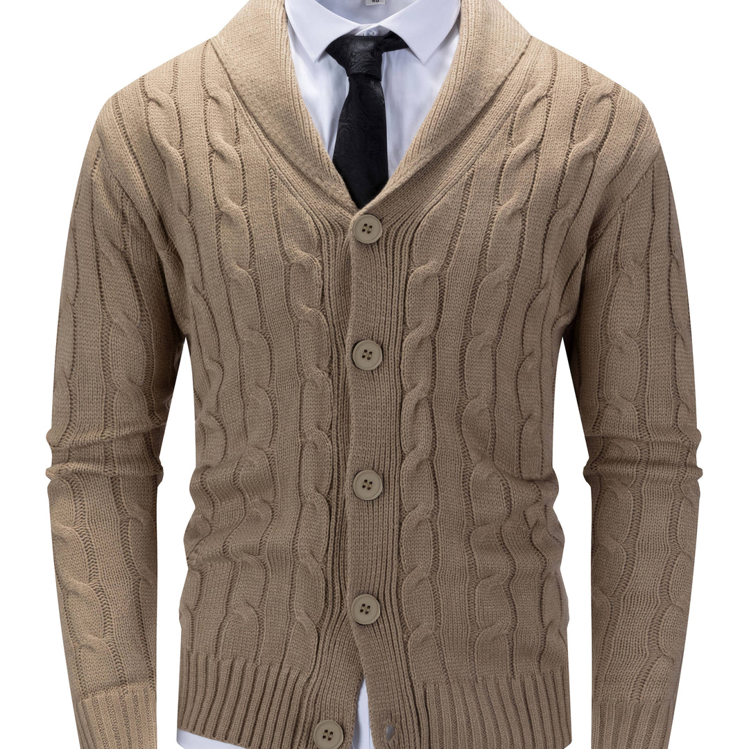 Walter | Shoulder Collar Cable Knit Cardigan