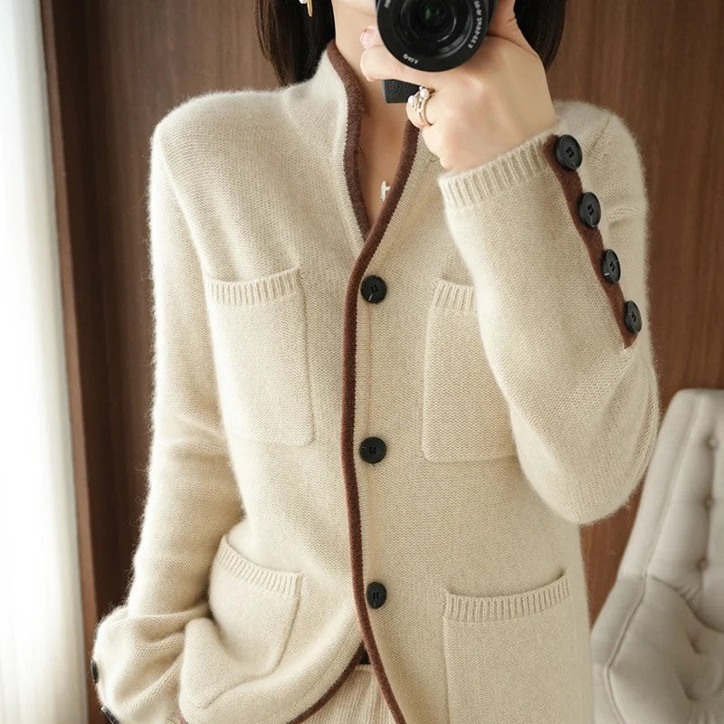 Cecilia | Men's Cardigan with Buttons and Patch Pockets