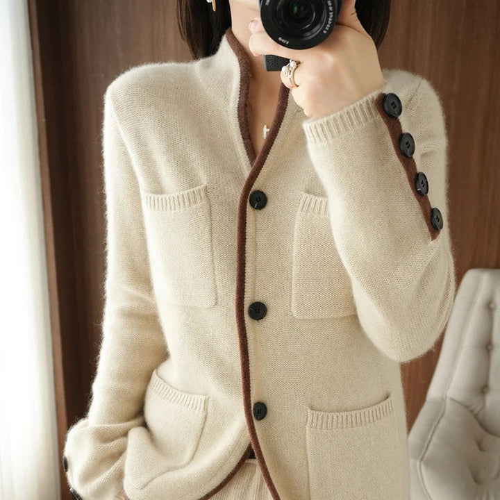 Cecilia | Men's Cardigan with Buttons and Patch Pockets