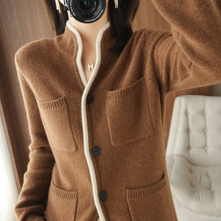 Cecilia | Men's Cardigan with Buttons and Patch Pockets