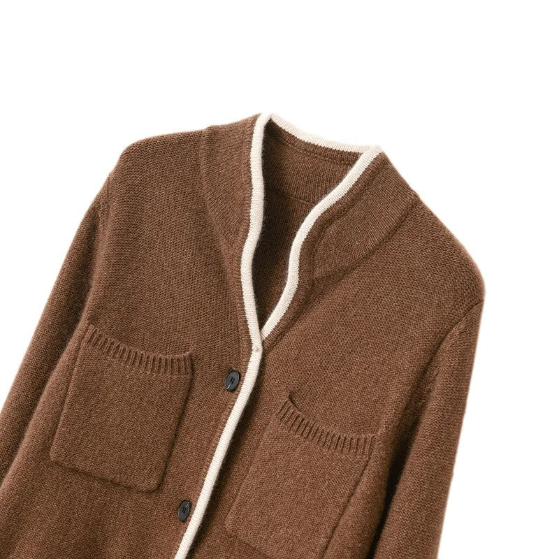Cecilia | Men's Cardigan with Buttons and Patch Pockets