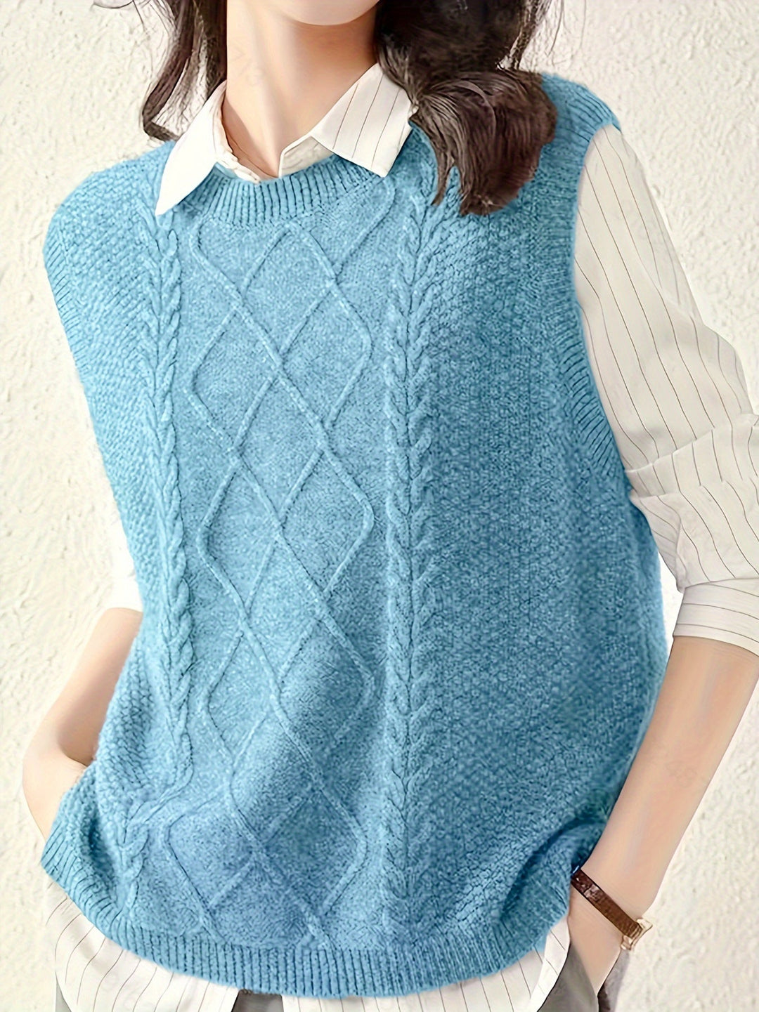 Brooke | Cable Knit Sweater Vest