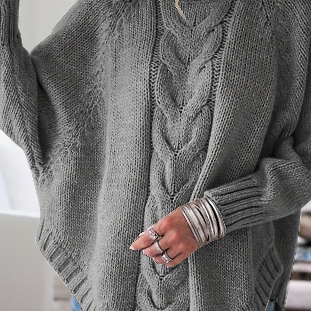 Gwendolyn | Cable Knit High Neck Sweater