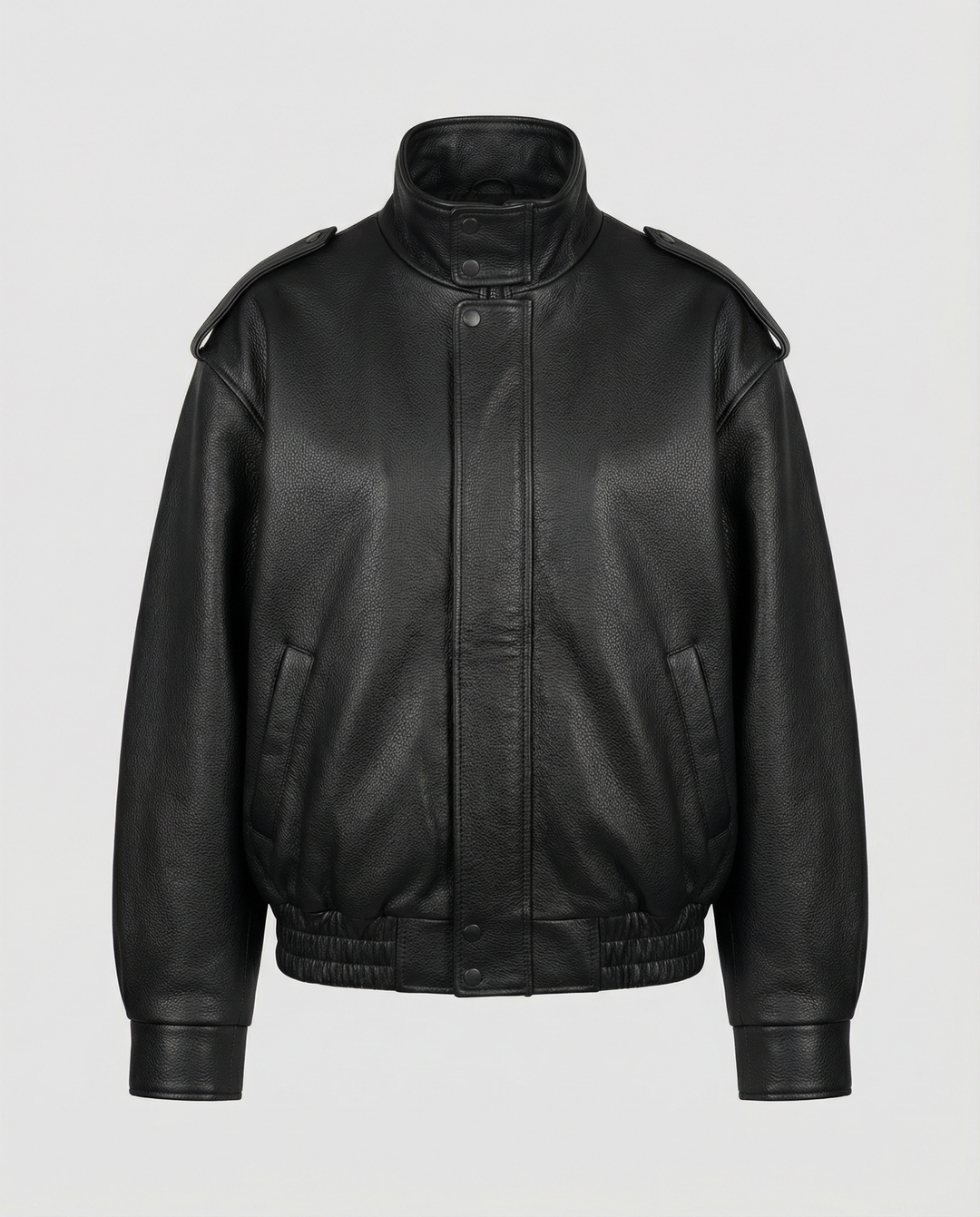 Ebba | Fluid Leather Jacket with Notch Lapel