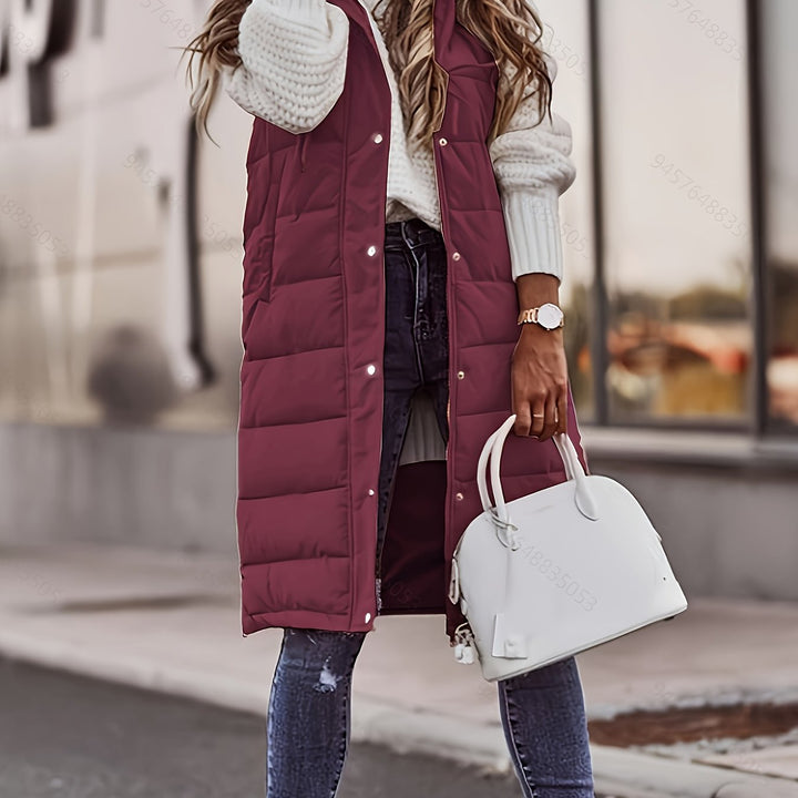 Helen | Long Padded Vest with Hood