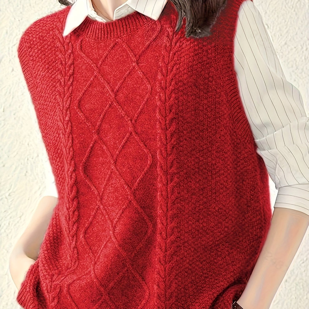 Brooke | Cable Knit Sweater Vest