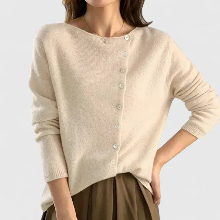 Lorna | Asymmetrical Button Cardigan