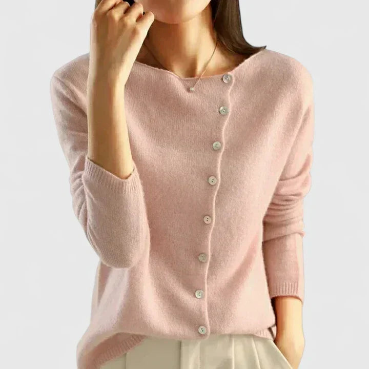 Lorna | Asymmetrical Button Cardigan