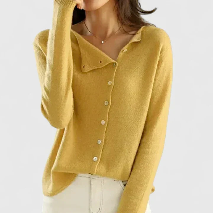 Lorna | Asymmetrical Button Cardigan