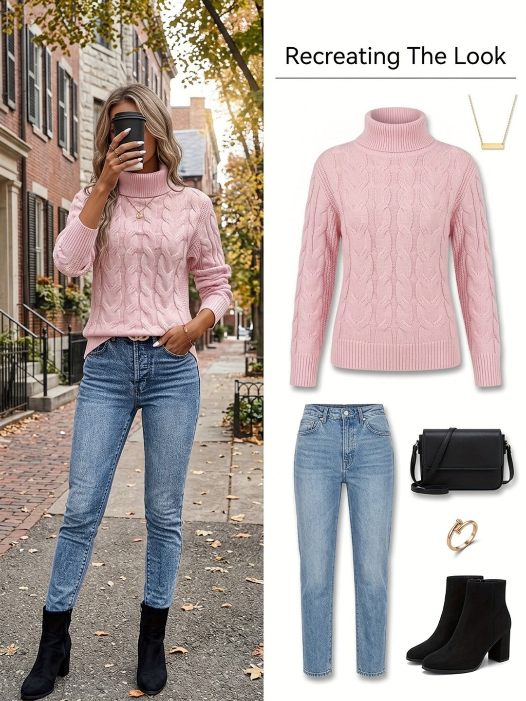 Celeste | Cozy Cable Knit Turtleneck