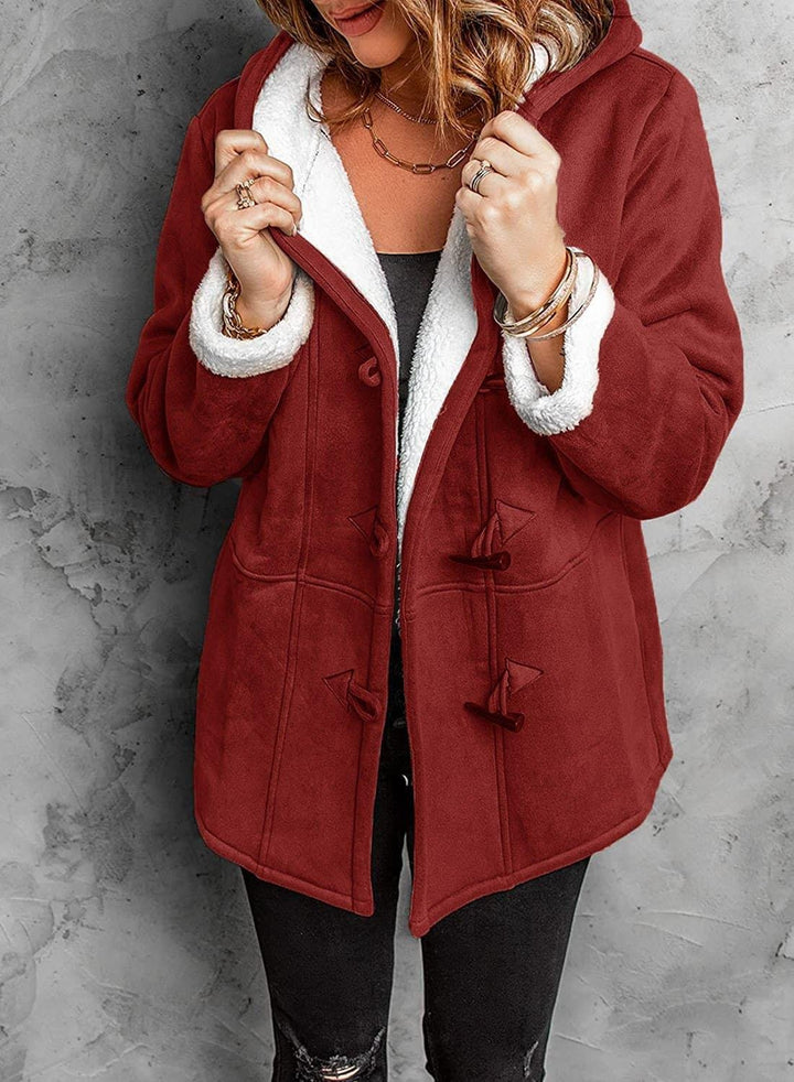 Elegant Padded Coat with Unique Button Design