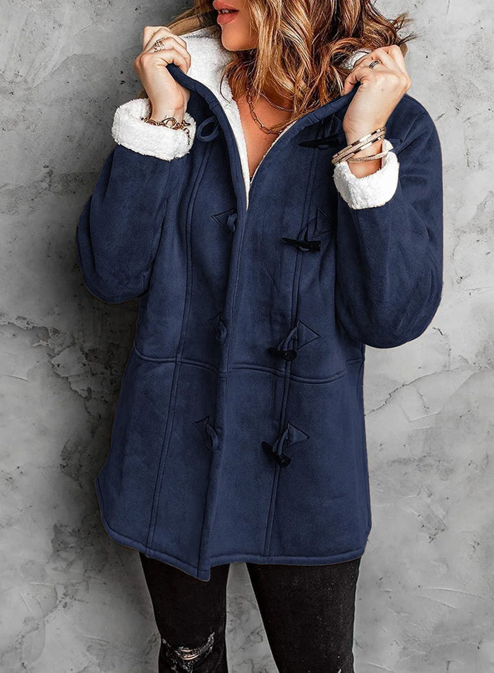 Elegant Padded Coat with Unique Button Design