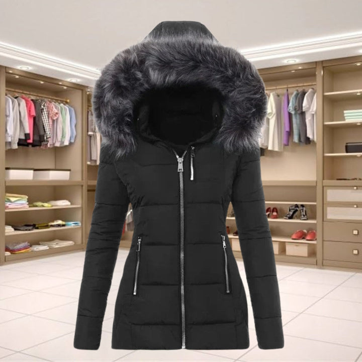 Warm Faux Fur Winter Jacket with Trim