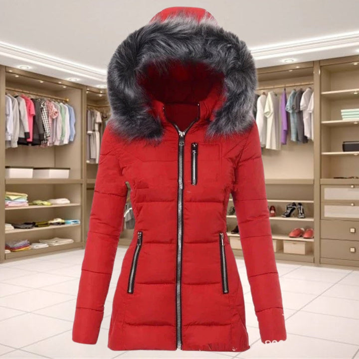 Warm Faux Fur Winter Jacket with Trim