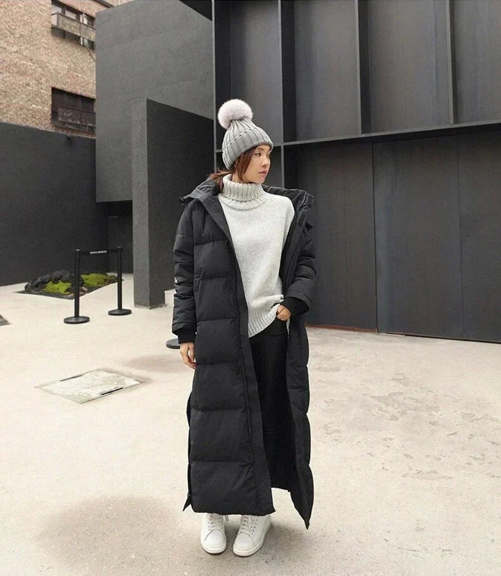 | Maxi Quilted Winter Jacket with Hood