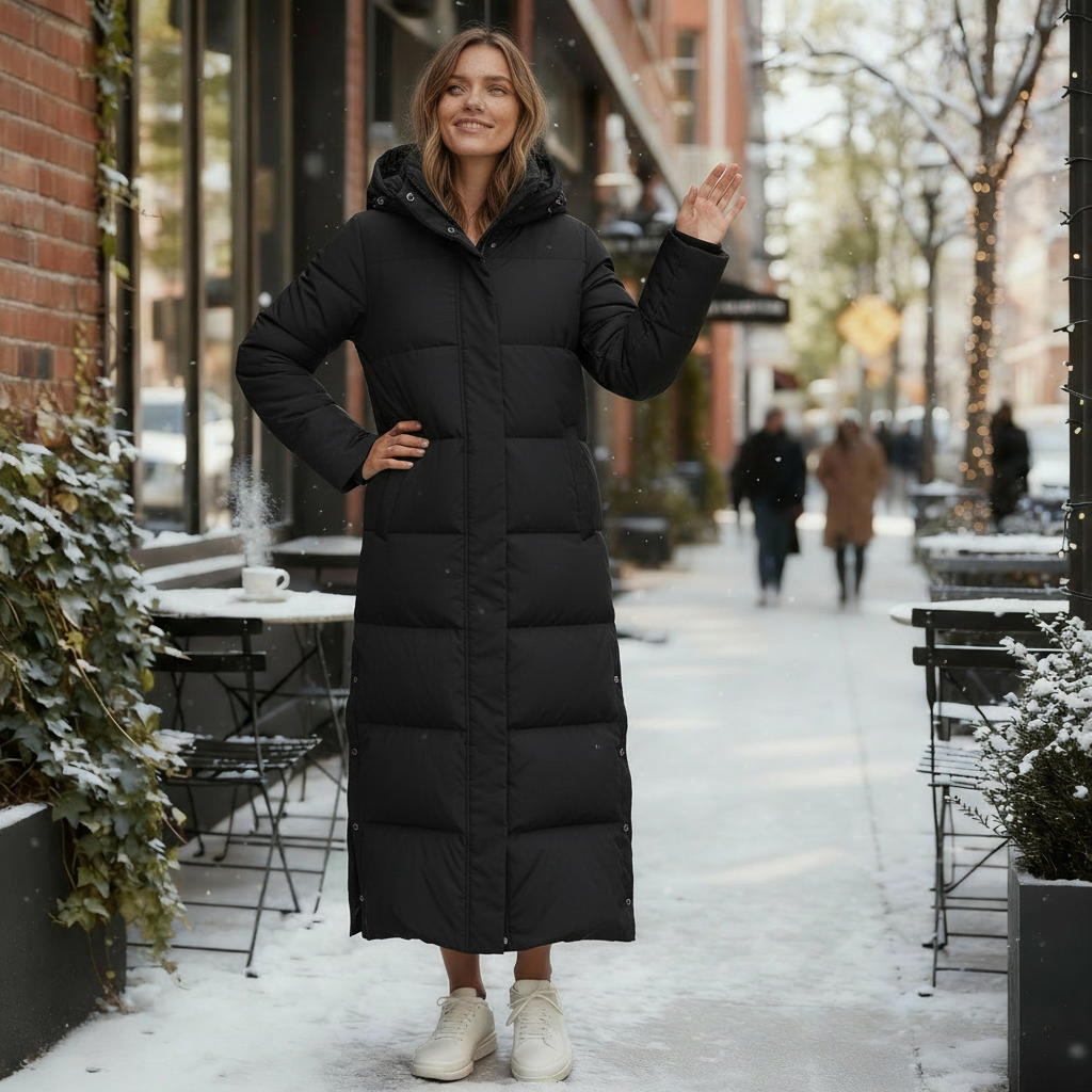 | Maxi Quilted Winter Jacket with Hood