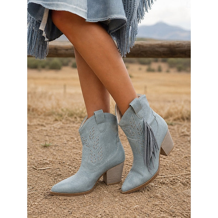 Corinne | Fringe Western Ankle Boots