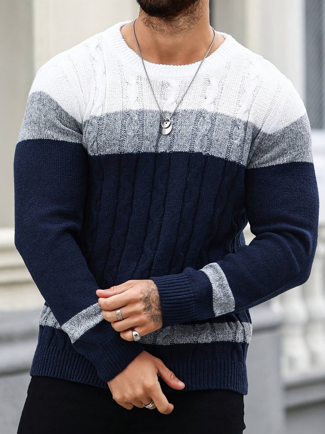 Ethan | Checked Knit Sweater