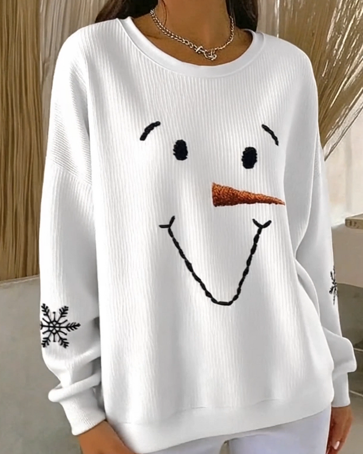 HARPER – CUTE SNOWMAN FACE SWEATER