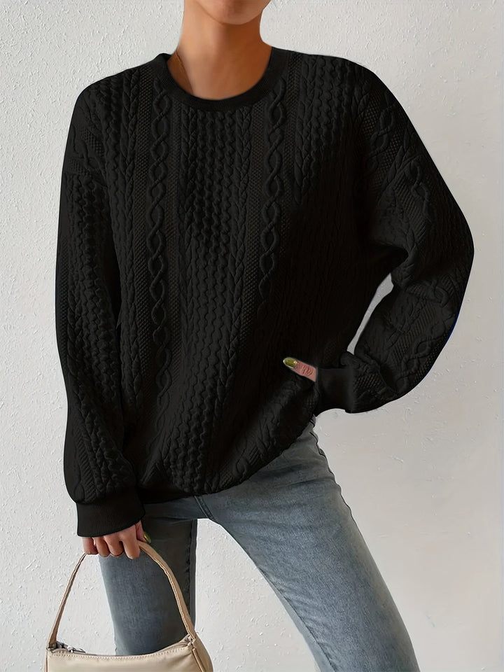 Joyce | Textured Cable Knit Sweatshirt