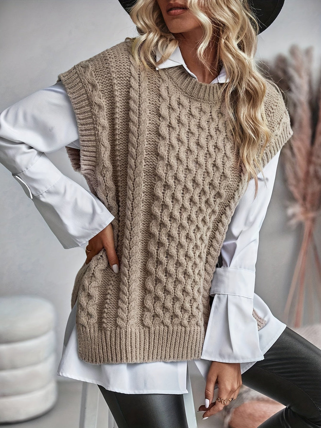Bridget | Cozy Cable Knit Sweater Vest