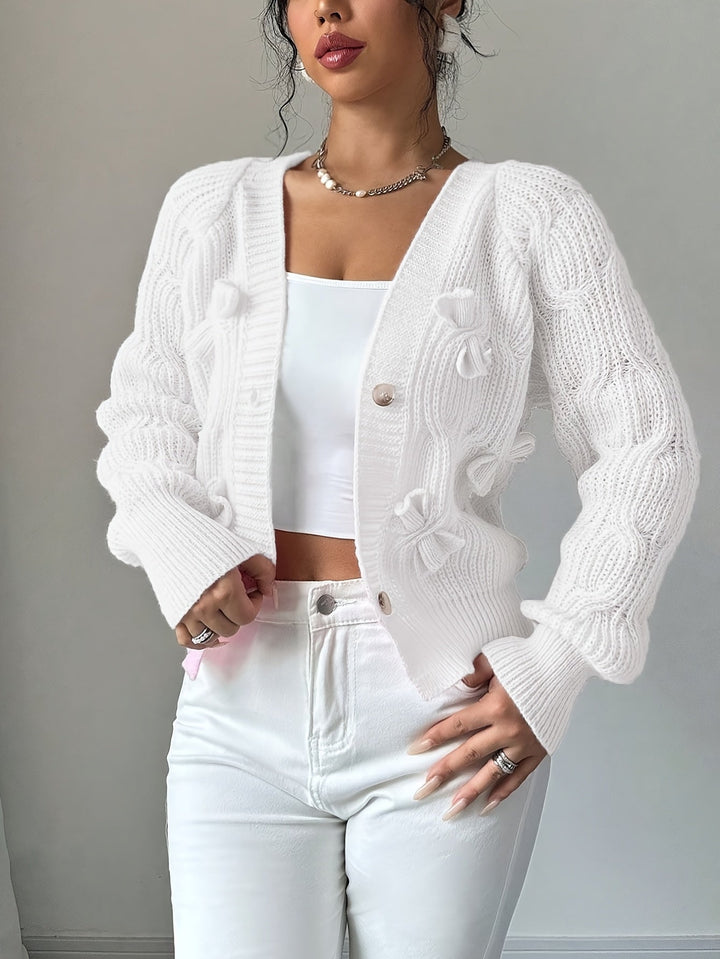 Juniper | Soft Cardigan with Bow Detail and Long Sleeves