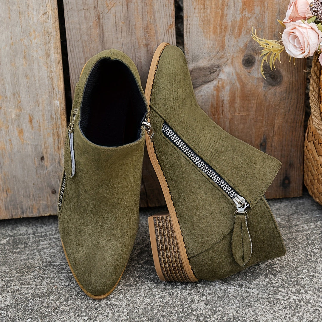 Bianca | Daily Ankle Boots with Side Zipper
