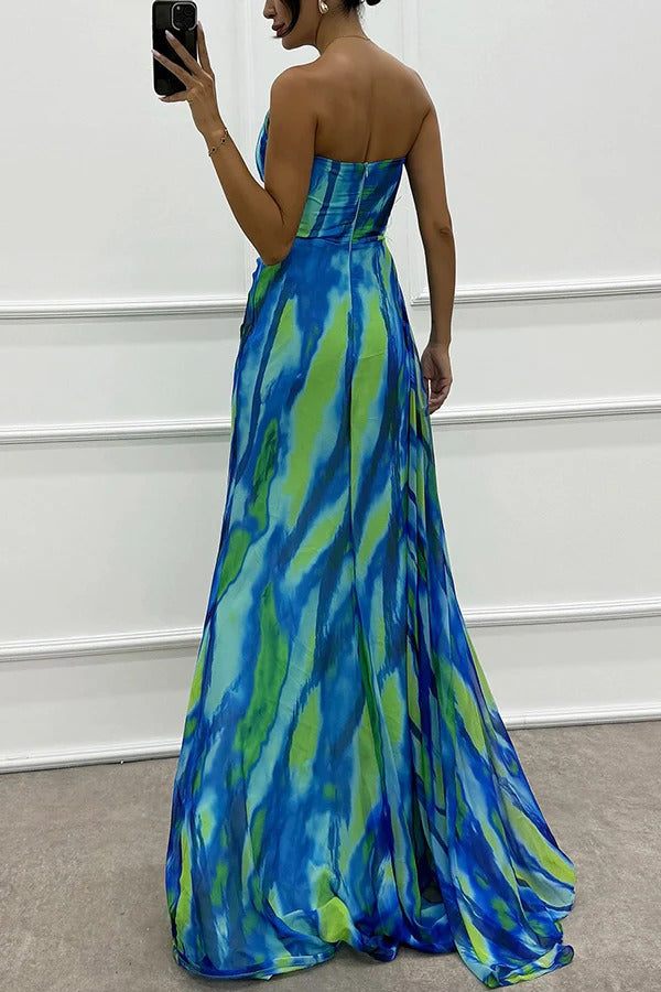 Elegant Vibrant Flowy A-Line Maxi Dress for Women&