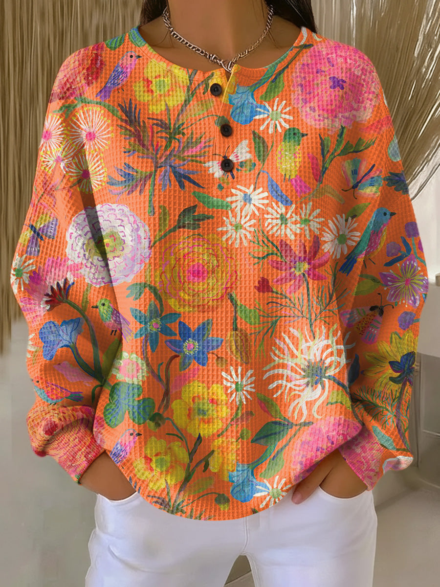 Freja | Sweater with Colorful Floral Pattern