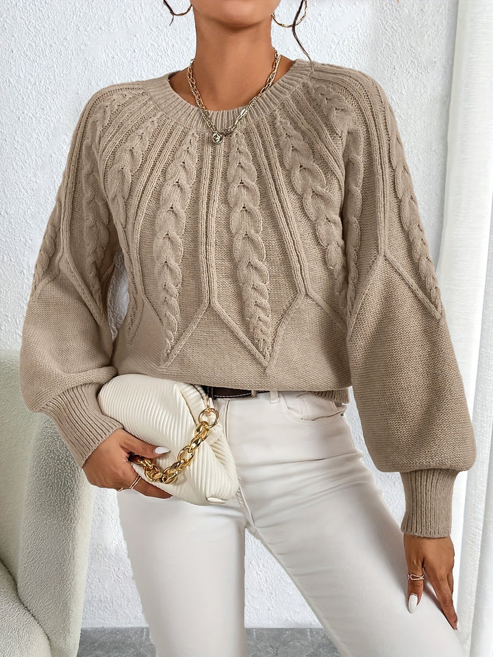 Sabine | Cable Knit Lantern Sleeve Sweater