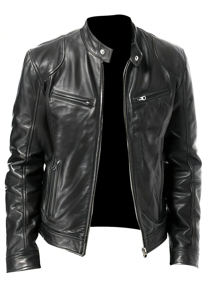 Bryson | Moto Jacket with Stand-Up Collar