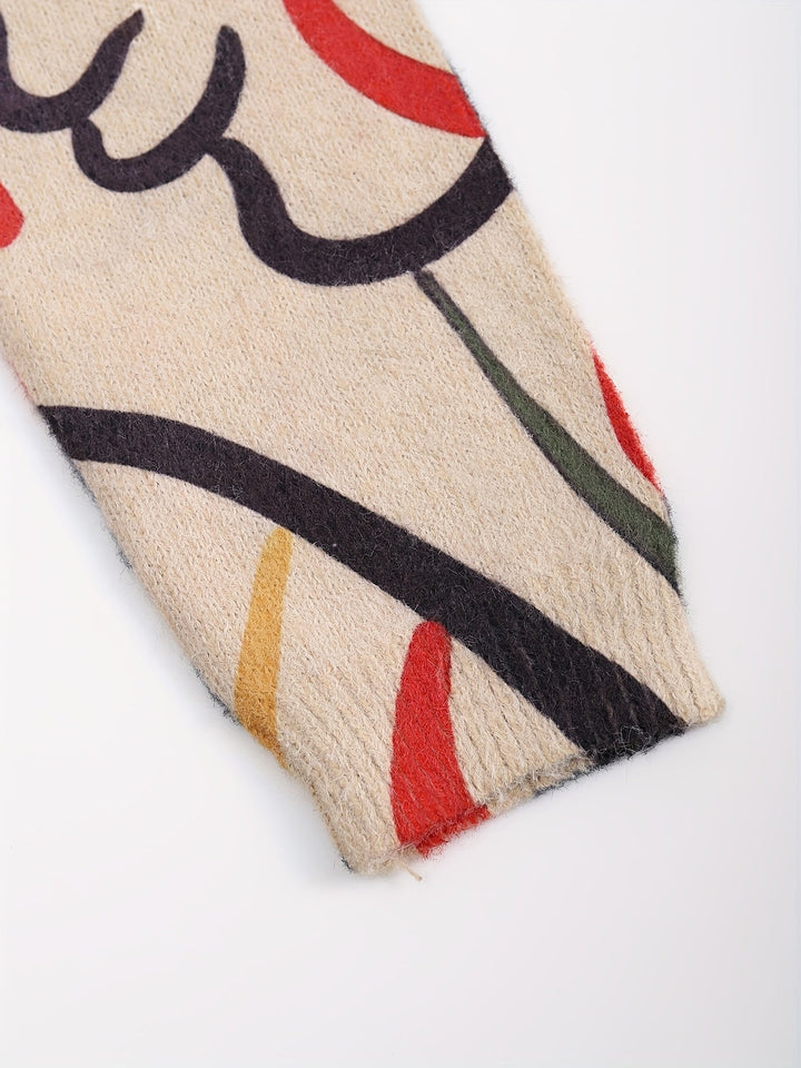 Kinsley | Men's Sweater with Crewneck and Abstract Graphic