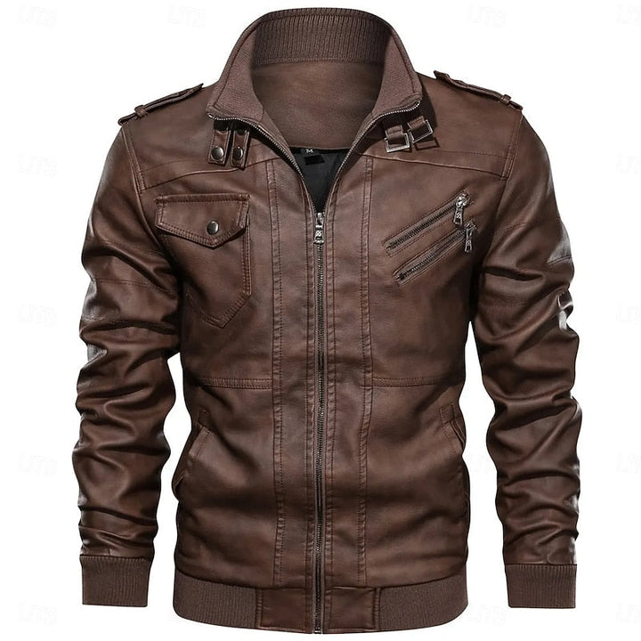 Franklin | Robust Stand Collar Biker Jacket
