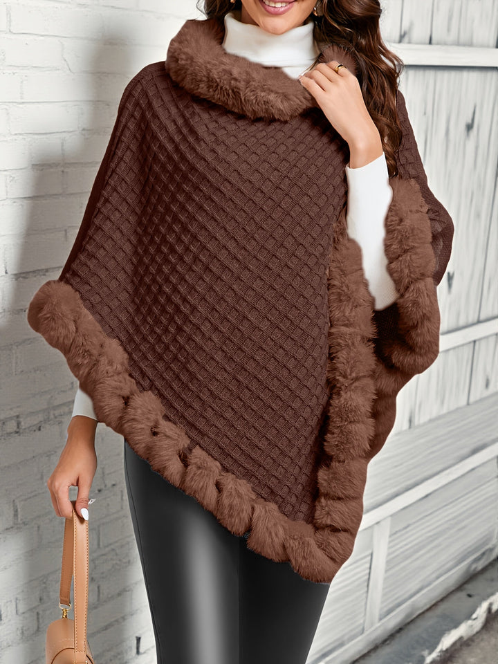 Willow | Cozy Fur-Trimmed Poncho