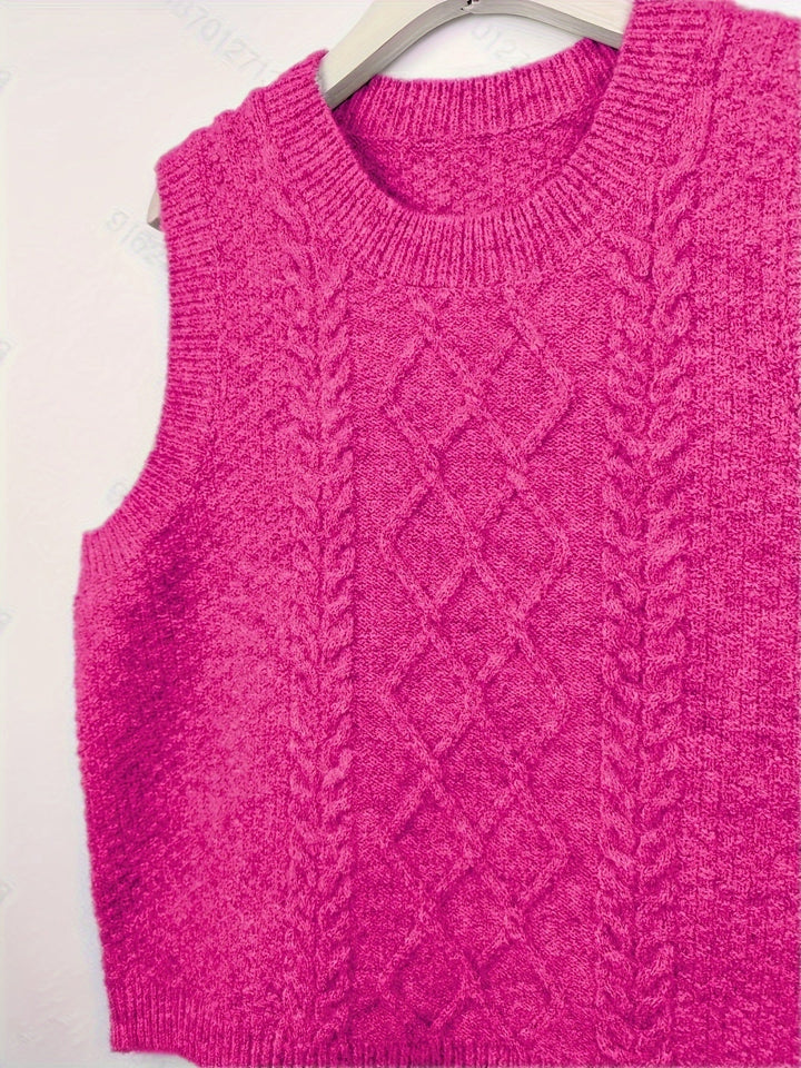 Brooke | Cable Knit Sweater Vest