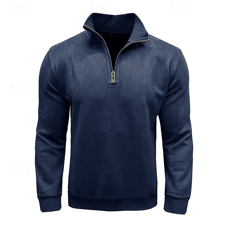 Caleb | Quarter-Zip Sweatshirt with Stand-Up Collar