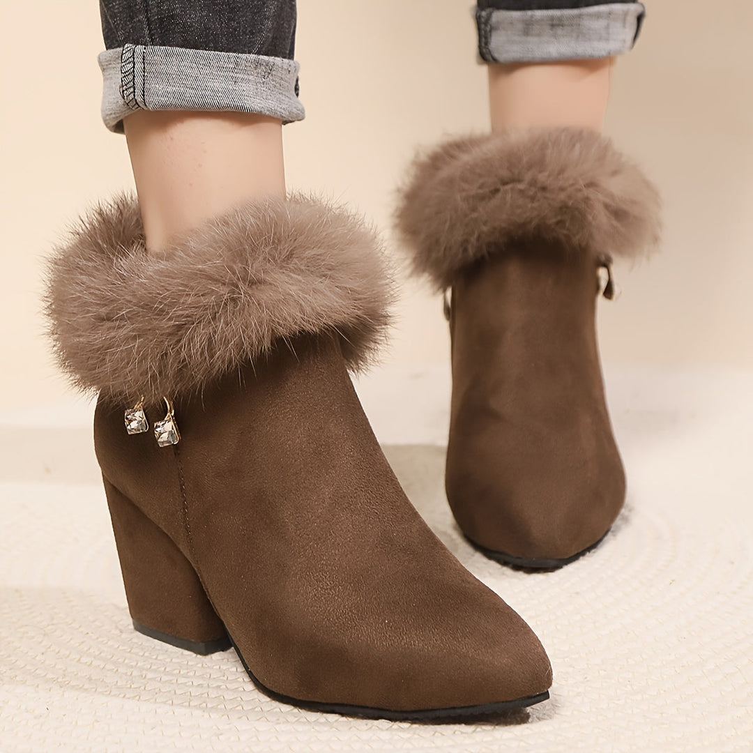 Frances | Warm Block Heel Ankle Boots