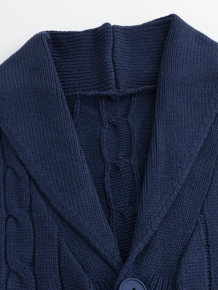 Walter | Shoulder Collar Cable Knit Cardigan