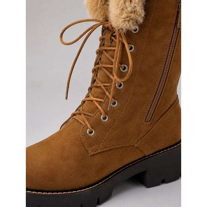 Aurelia | Cozy Knee-High Boots with Laces for Winter