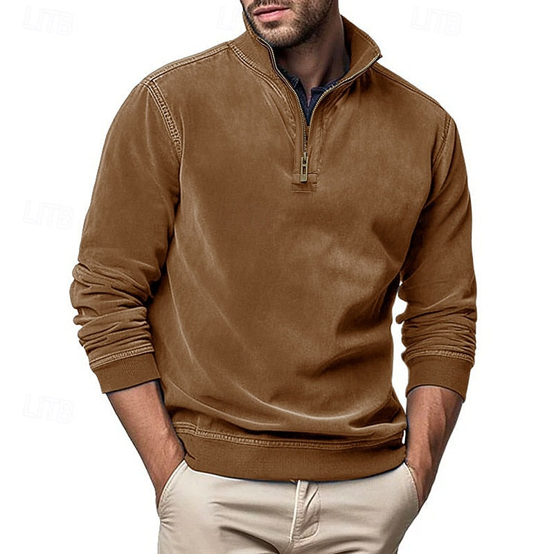 Caleb | Quarter-Zip Sweatshirt with Stand-Up Collar