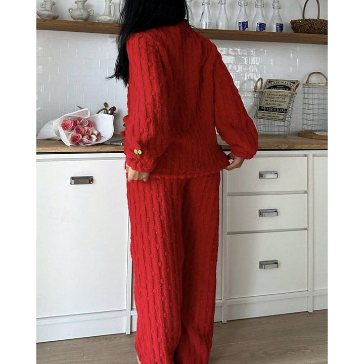 Maribel | Cozy Cherry-Colored Two-Piece Set