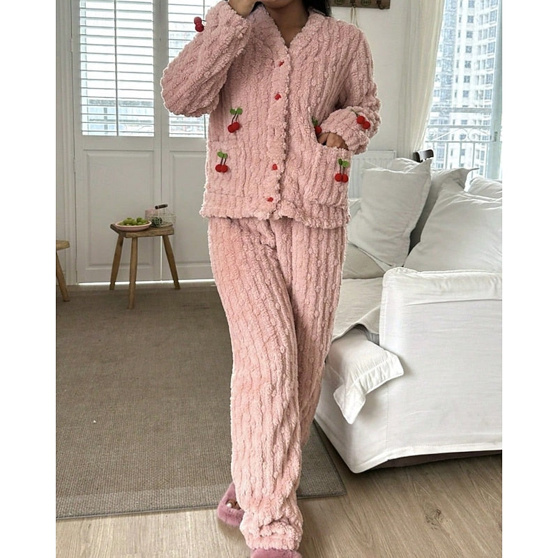 Maribel | Cozy Cherry-Colored Two-Piece Set