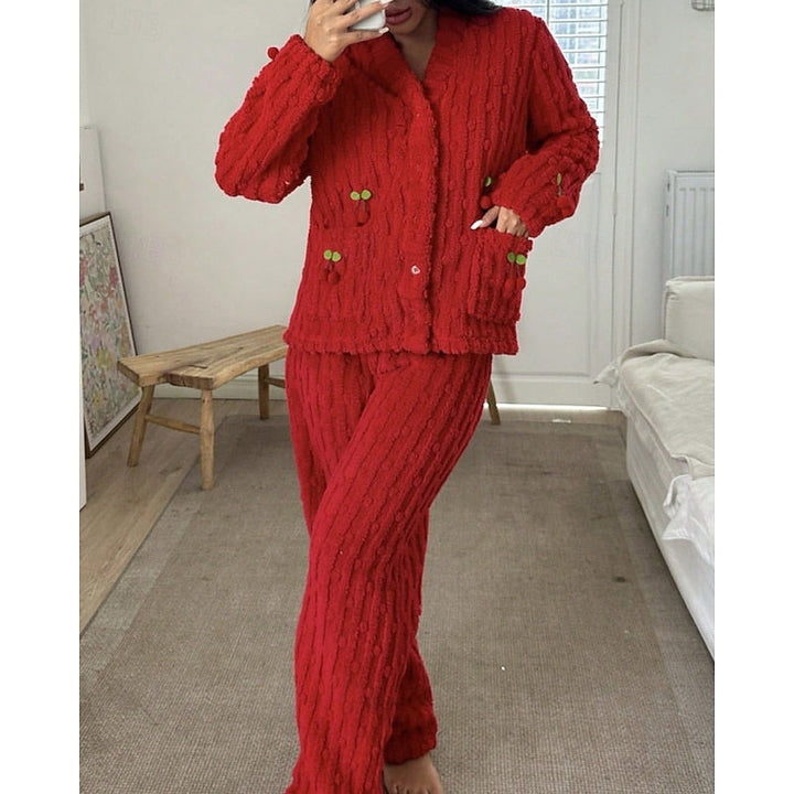 Maribel | Cozy Cherry-Colored Two-Piece Set