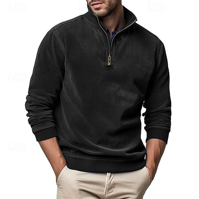 Caleb | Quarter-Zip Sweatshirt with Stand-Up Collar
