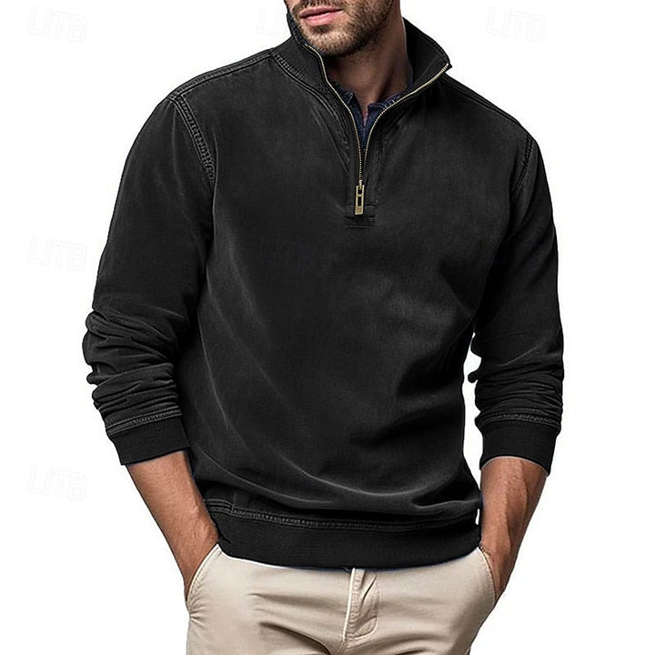 Caleb | Quarter-Zip Sweatshirt with Stand-Up Collar