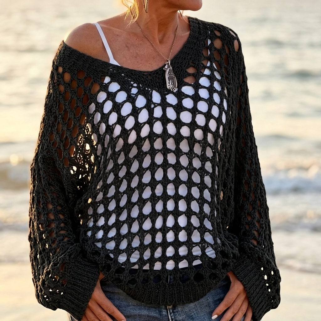 Covena – Women's Lightweight Crocheted Knit Top
