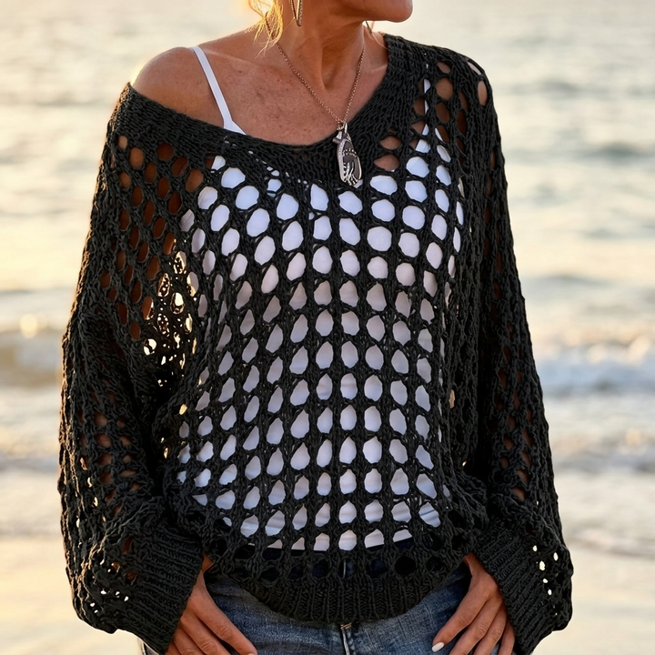 Covena – Women's Lightweight Crocheted Knit Top